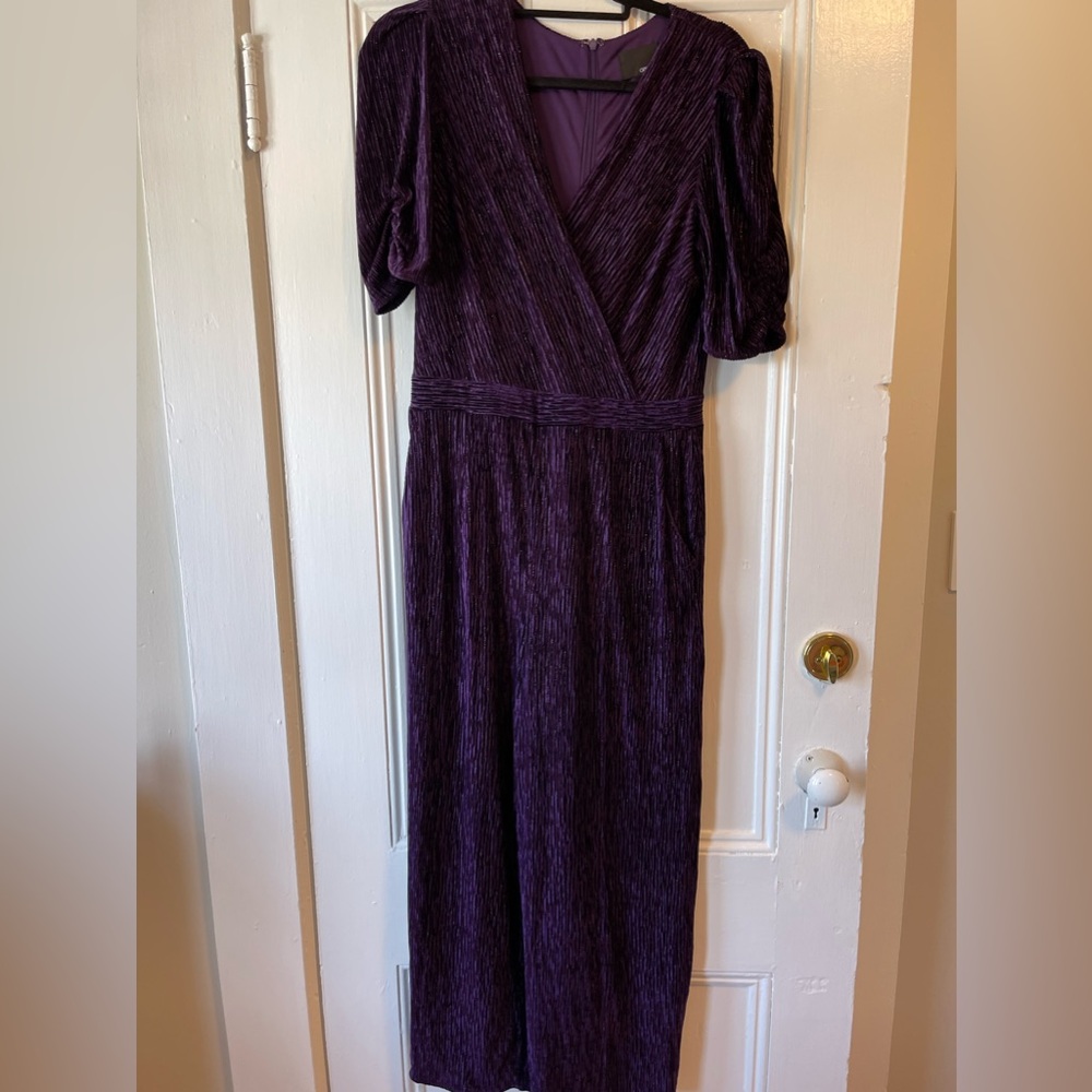 Anthropologie Greylin Charlize Textured Velvet Jumpsuit size S